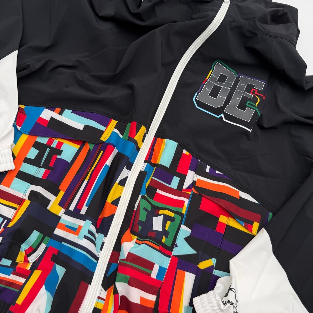 Under Armour BHM Woven Cargo Jacket Large Black Multi Color Oversized 1382718
